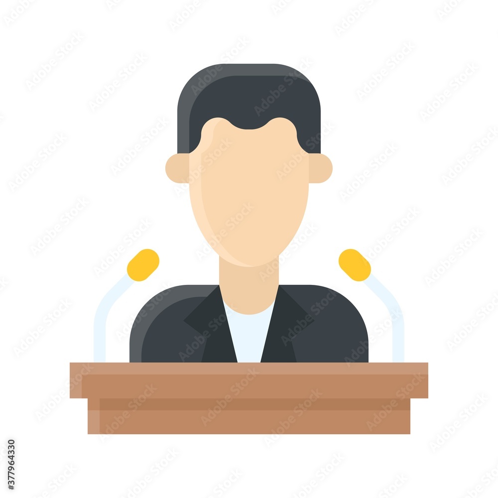 protest related male candidate speech with table and mic vector in flat style, protest related male candidate speech with table and mic vector in flat style,