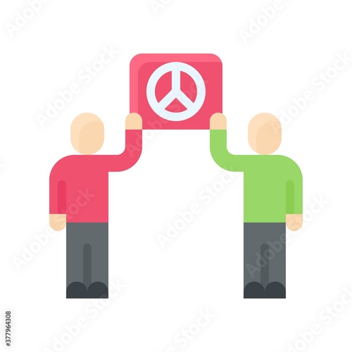 protest related peace or protest sign board in boys or characters hand  vector in flat style,