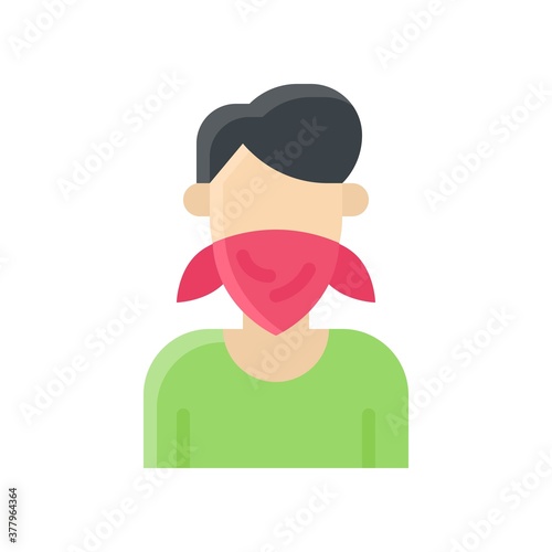 protest related criminal with face mask and dress vector in flat style,