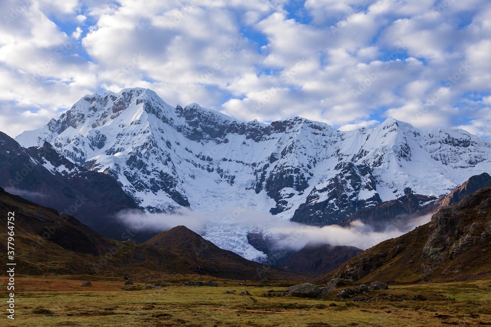 Ausangate Andes mountains in Peru evening view