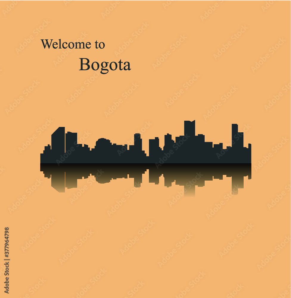 Bogota, Colombia skyline silhouette 