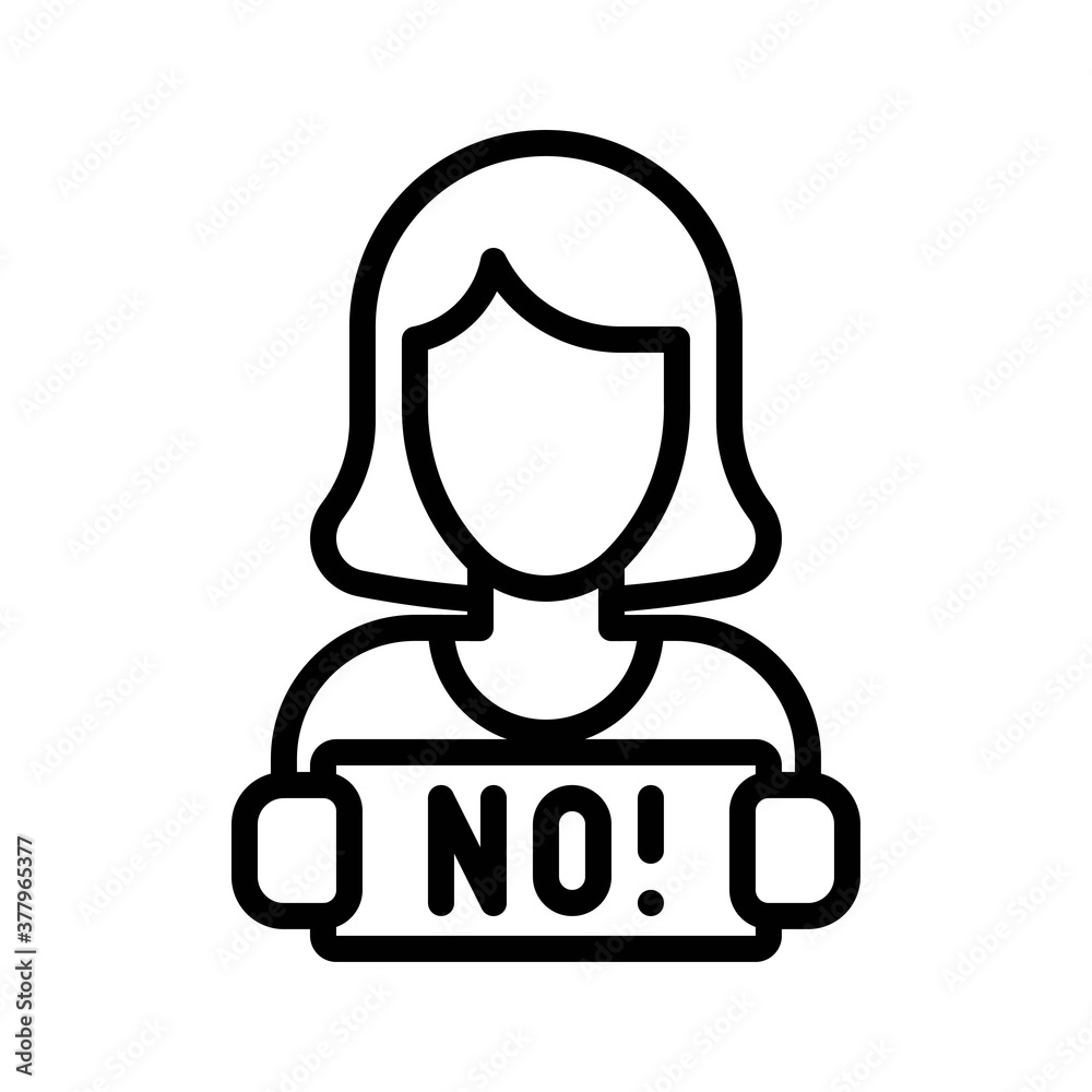 protest related board in girl hand with written text vector in lineal style, protest related board in girl hand with written text vector in lineal style,