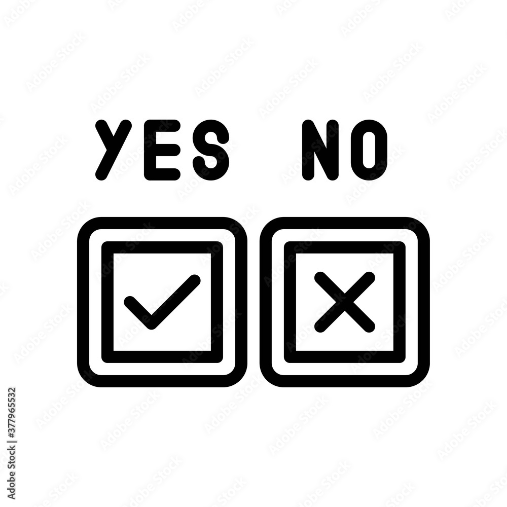 protest related board with yes and no tick mark vector in lineal style,