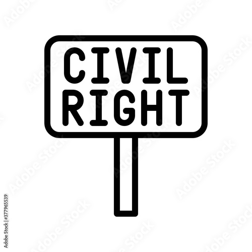 protest related written text on hand hold board vector in lineal style,