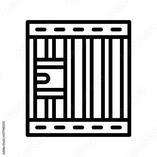 protest related police lockup with metal rod vector in lineal style,