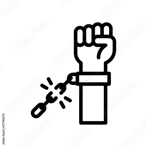 protest related broken handcuffs in Criminal hands vector in lineal style,