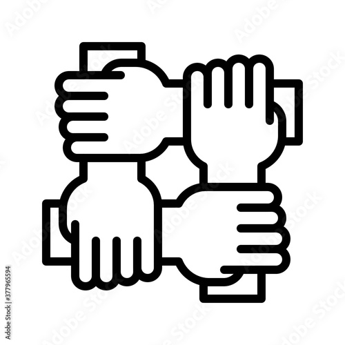 protest related united hands of public vector in lineal style,