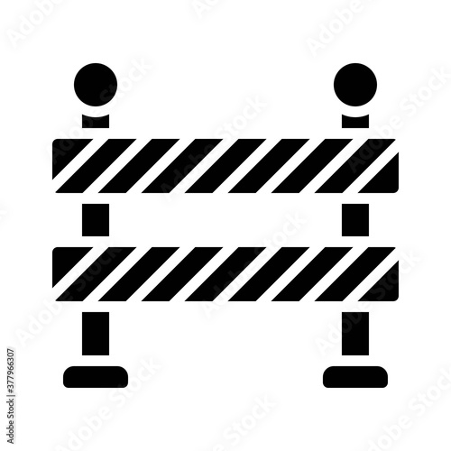 protest related police barricade with lights and strips vector in solid design,