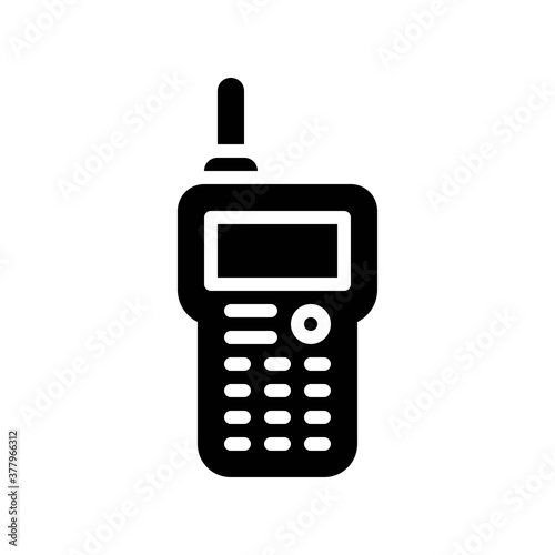 protest related police walkie talkie with buttons and spekar vector in solid design,