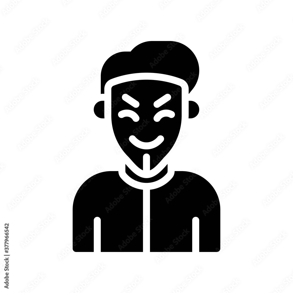protest related criminal with face mask and dress vector in solid design,