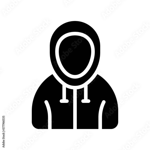 protest related criminal hoody with ribbons vector in solid design,