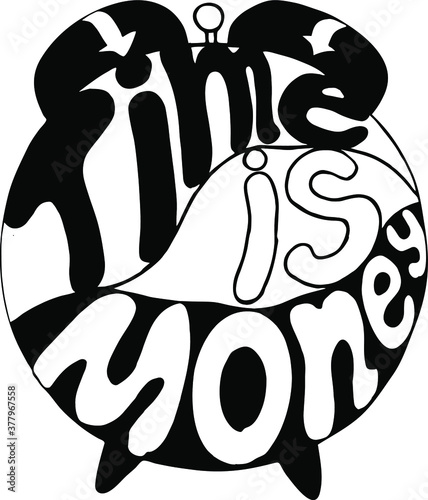 vector illustration proverbs,inscriptions about time with a liner,black and white drawing,doodle