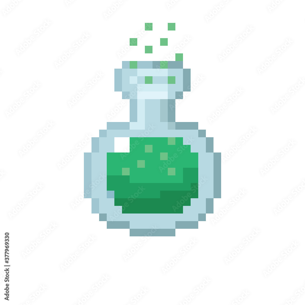 Green potion pixel art. Vector Picture. Green potion pixel art. Vector Picture.