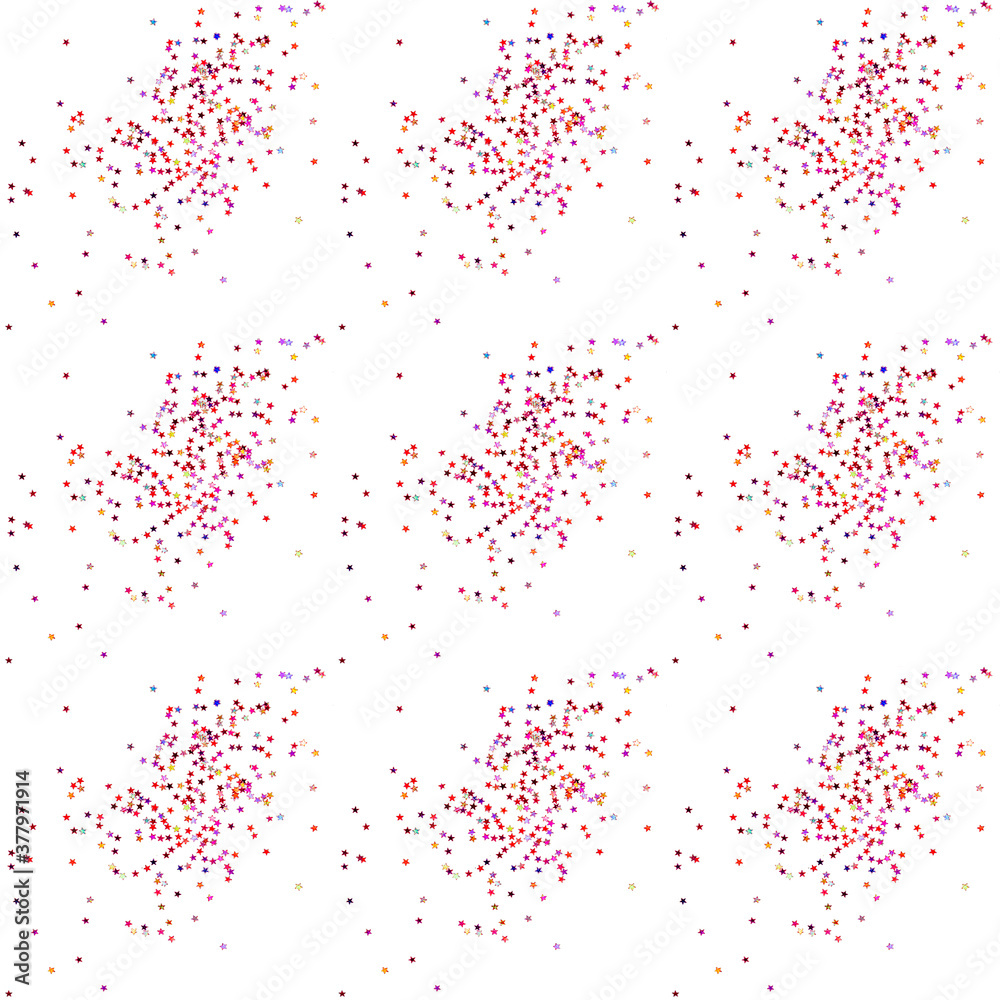 seamless pattern of shiny multi-colored confetti stars
