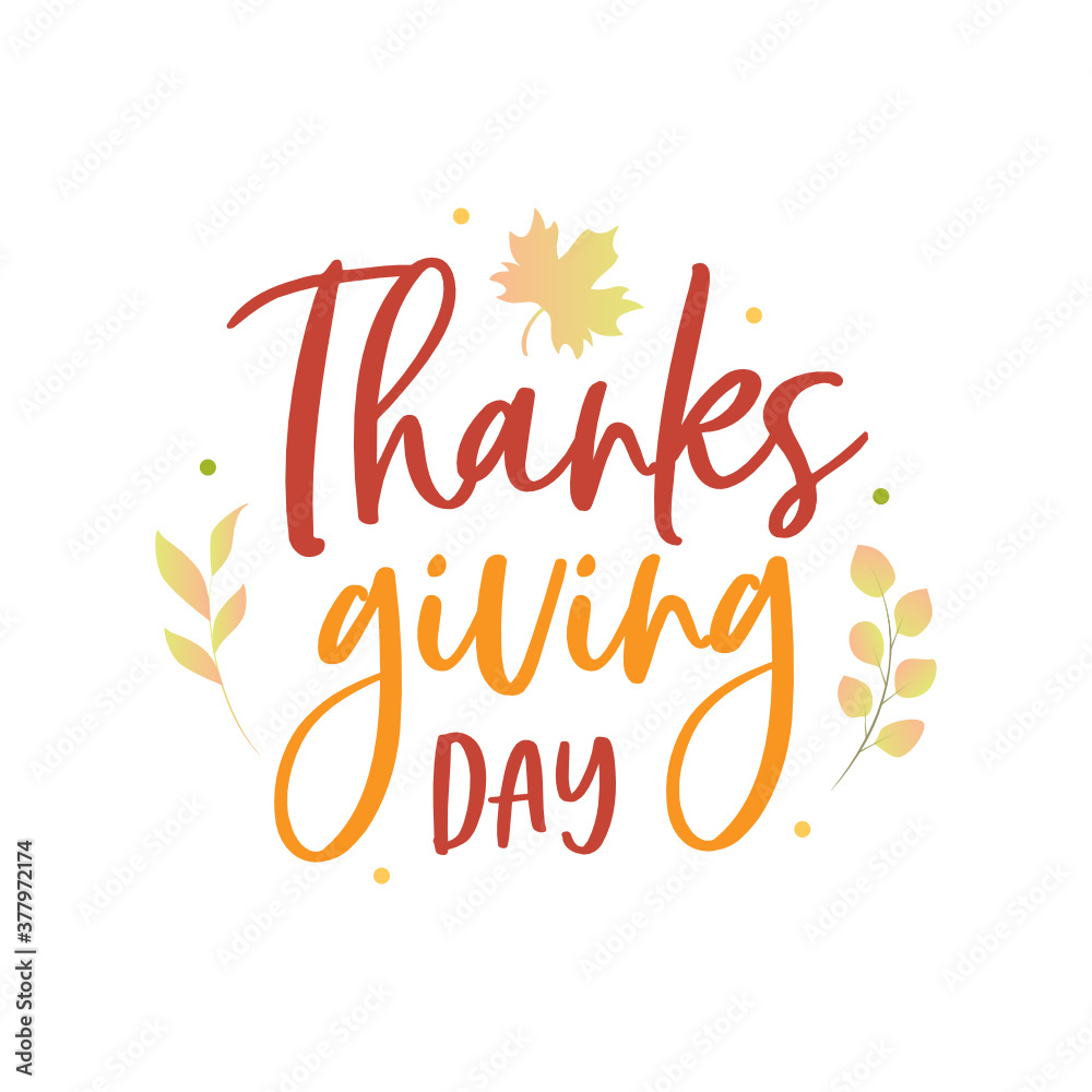 Thanksgiving Day, Happy Thanksgiving Greeting Card, Holiday Card, Vector Illustration Background