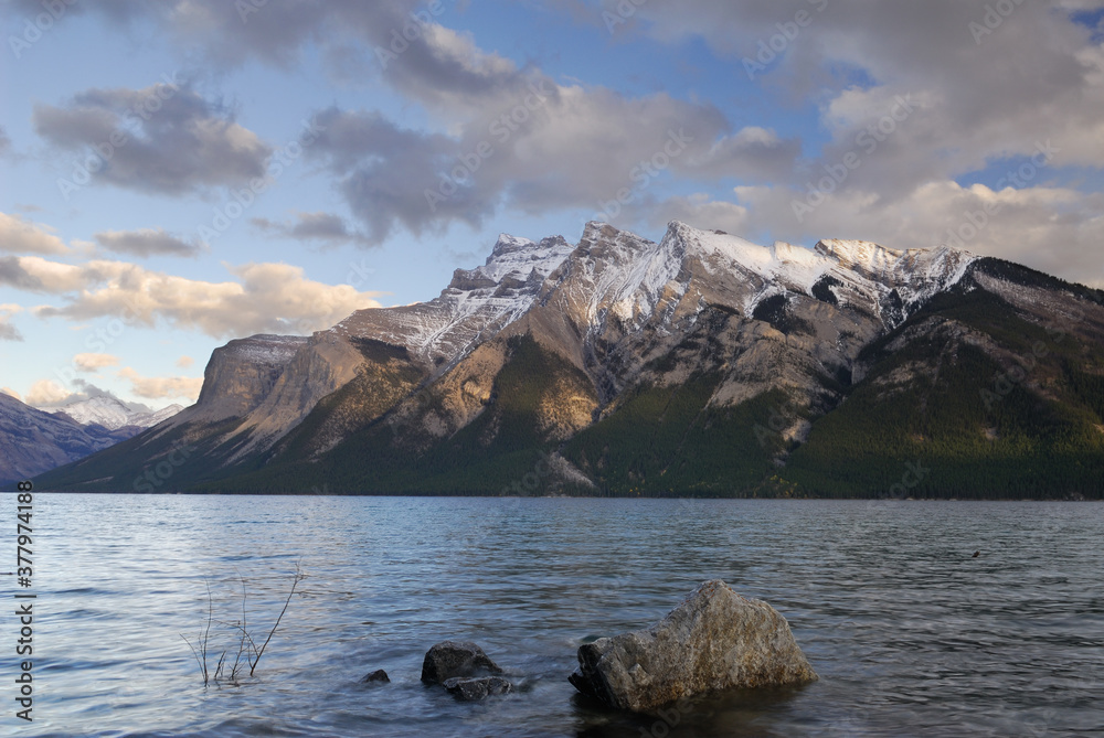 North Fairholme Range from Lake Minnewanka in Banff National Park North Fairholme Range from Lake Minnewanka in Banff National Park