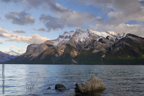 North Fairholme Range from Lake Minnewanka in Banff National Park photo