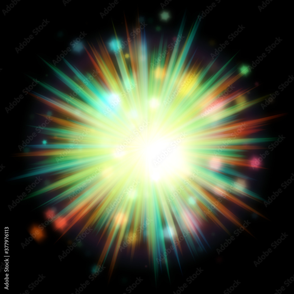 magic burst glowing light explosion
