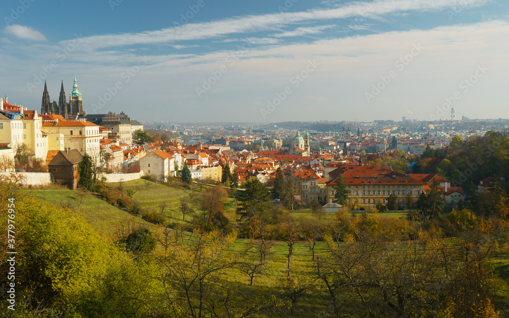 The beautiful European city of Prague, the capital of the Czech Republic and its panorama