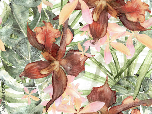 Orchid Seamless Pattern.