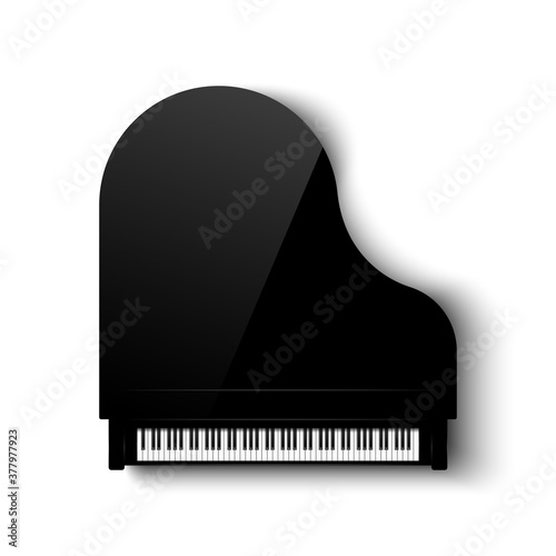 Top view of grand piano, vector illustration