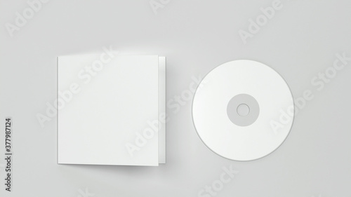 Blank compact cd with cover mockup