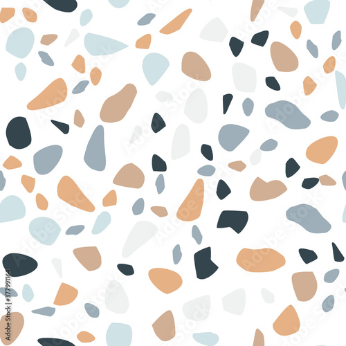 Terrazzo seamless pattern. Pastel colors. Marble. Abstract background.