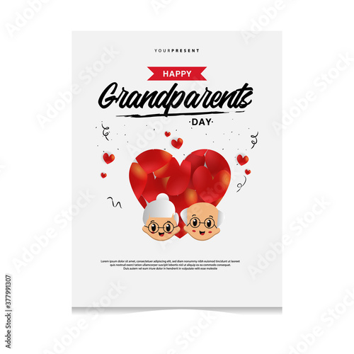 Grandparents day greeting card design template concept