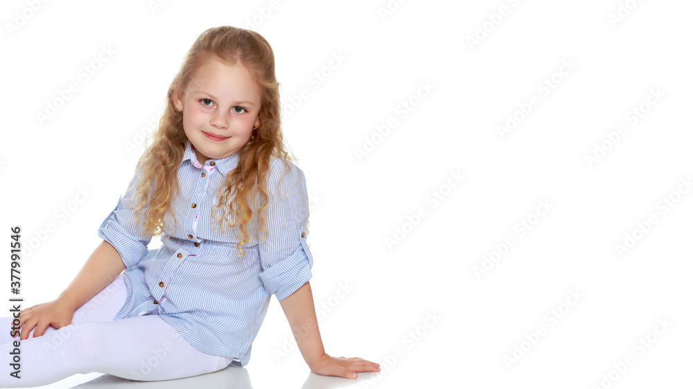 Portrait of a little girl close-up.Isolated on white background. Portrait of a little girl close-up.Isolated on white background.