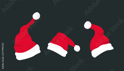 Red santa hat with white fur. Xmas clothing