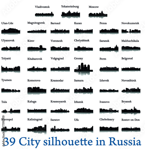 Set of 39 City in Russia ( Moscow, Yekaterinburg, Vladivostok, Novosibirsk, Ufa, Grozny, Voronezh, Volgograd, Kirov, Kaliningrad, Izhevsk, Rostov on Don, Belgorod, Novokuznetsk, Saransk, Belgorod )