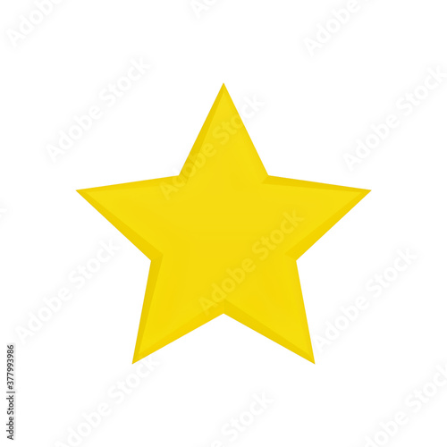 Colorful star isolated on white background. With relief