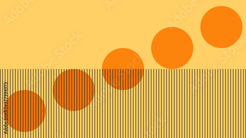 Sunset and sunrise in abstract style. Design with primitive elements.