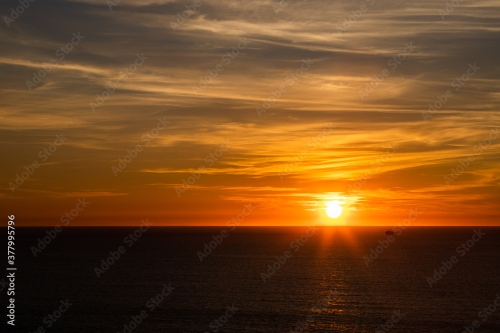 sunset or sunset landscape at sea