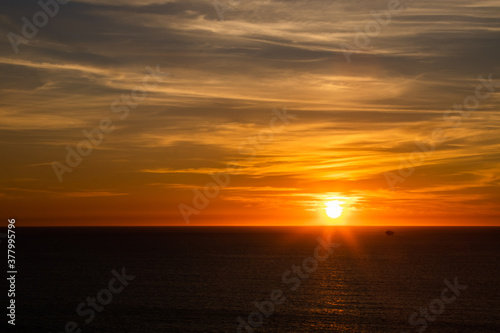 sunset or sunset landscape at sea © carballo