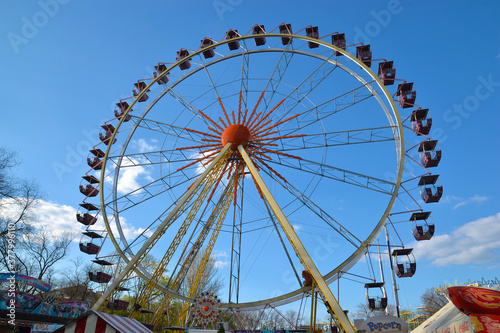 Ferris wheel in entertaining Shevchenko park in Odessa  Ukraine