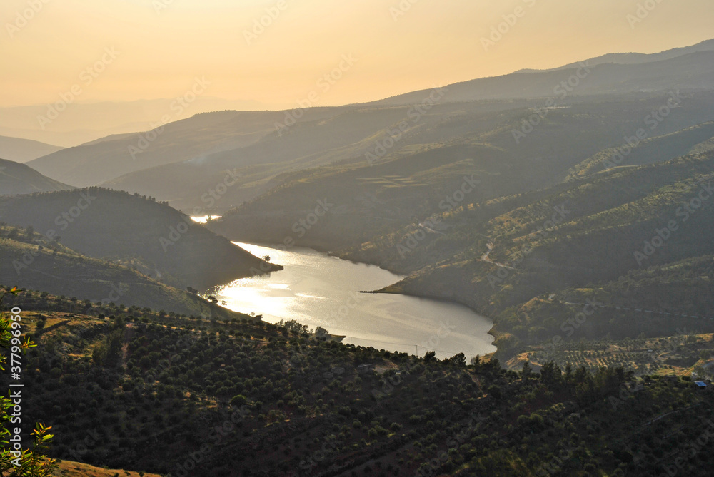 View on King Talal Dam in Jordan Stock-Foto | Adobe Stock