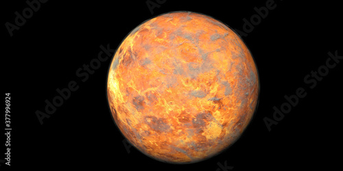 Planet Venus with visible clouds or gas shown from Space. Elements of this 3D illustration are furnished by NASA