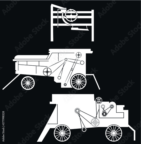 Threshing-machine, Tresher silhouette