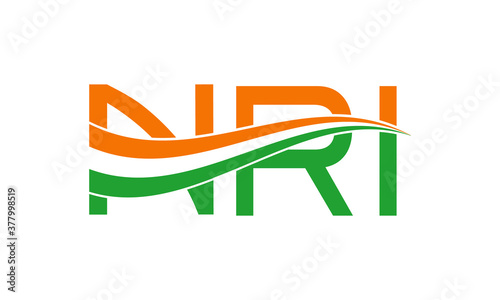 N.R.I Logo | Indian Tri Colours and Flag Logo.