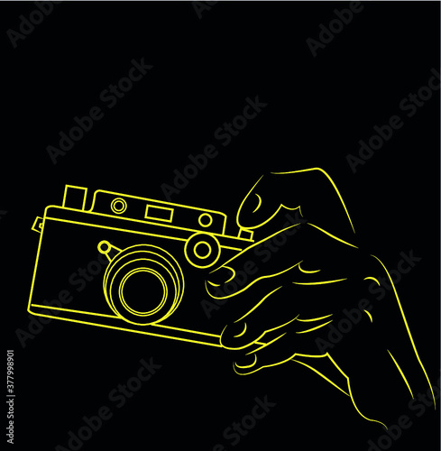 Retro camera in hand