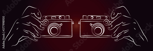 Retro camera in hand