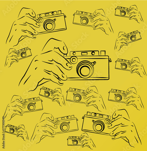 Retro camera in hand