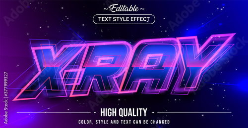 Editable text style effect - X-ray theme style.