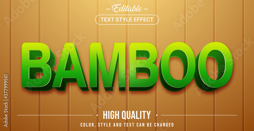 Editable text style effect - Bamboo theme style. photo