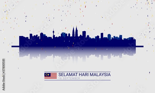 Malaysia Day Background. Vector Illustration.