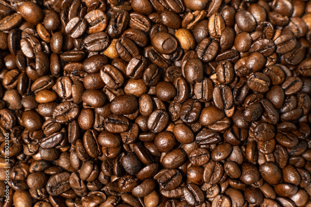Close-Up of Roasted Coffee Beans Background Close-Up of Roasted Coffee Beans Background