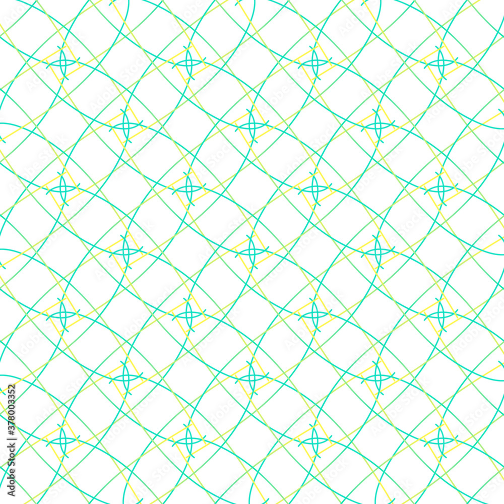 Fototapeta premium vector drawing consisting of thin linear elements. patterns, lattices, straight and rounded intersecting lines.
