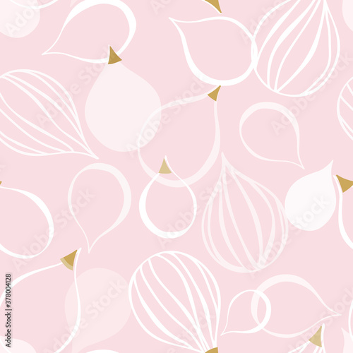 Flower petal seamless pattern. Hand drawn pink floral petal and leaf. Great for fashion fabric, textile, wrapping paper, scrapbooking. Surface pattern vector design.