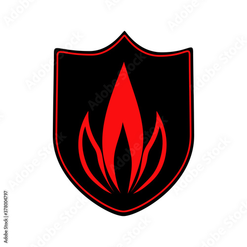 vector illustration of a fire protection shied icon.